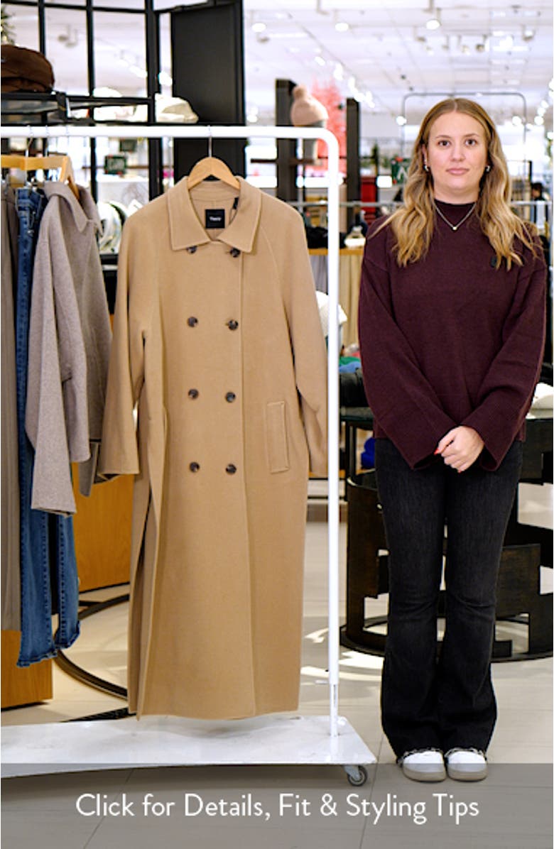 Double Breasted Wool Blend Coat, sales video thumbnail