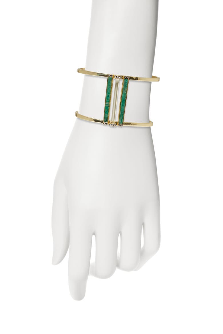 Large Cuff Bracelet, Alternate, color, GOLD/ CRYSTAL