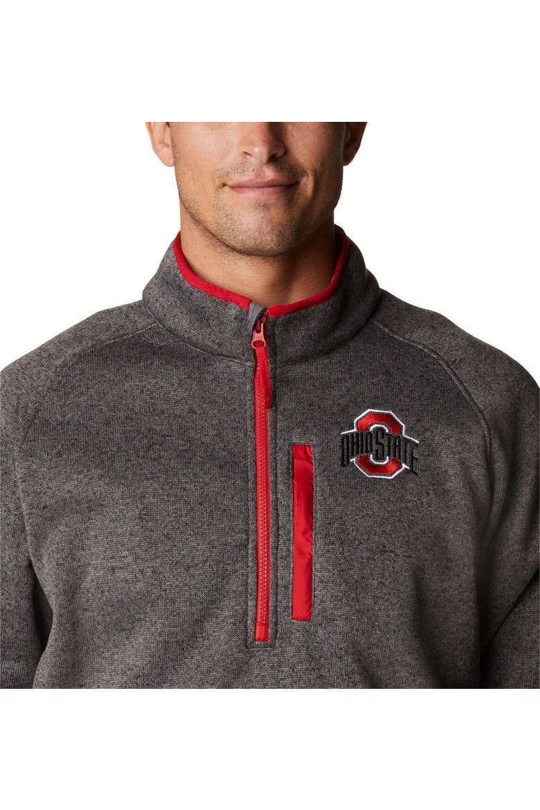 Men's Columbia Gray Ohio State Buckeyes Canyon Point Omni-Shield Raglan Half-Zip Pullover Top, Alternate, color, Gray