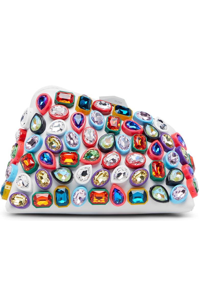 The Attico Midnight Rhinestone Frame Clutch, Main, color,