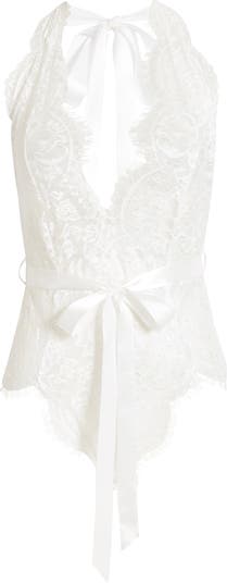 Naomi Plunge Neck Lace Bodysuit