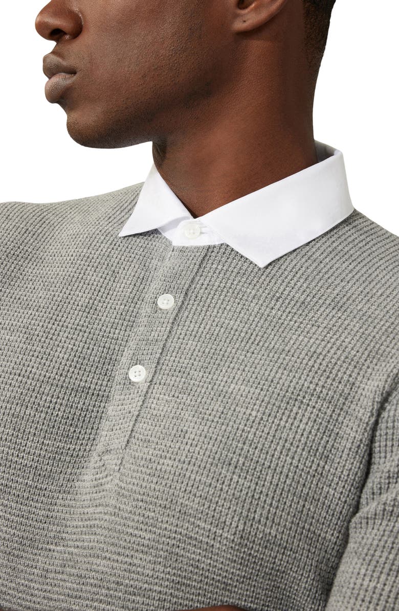 Good Man Brand Woven Collar Wool Polo Sweater, Alternate, color, 
