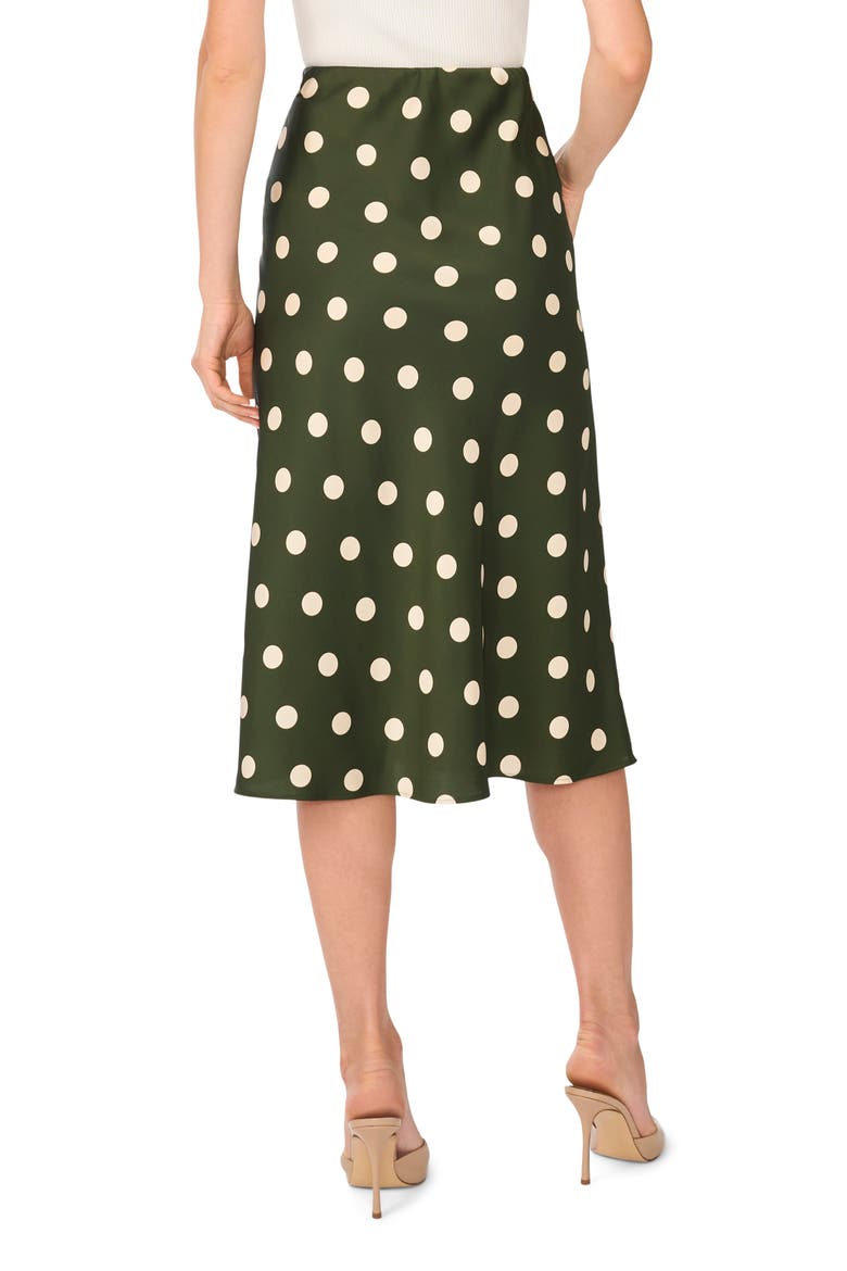 Polka Dot Satin Midi Skirt, Alternate, color, MIDNIGHT SAGE