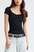 BP. Ruched Front Cotton T-Shirt