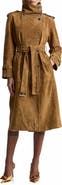 Avec Les Filles Funnel Neck Slouchy Leather Trench Coat