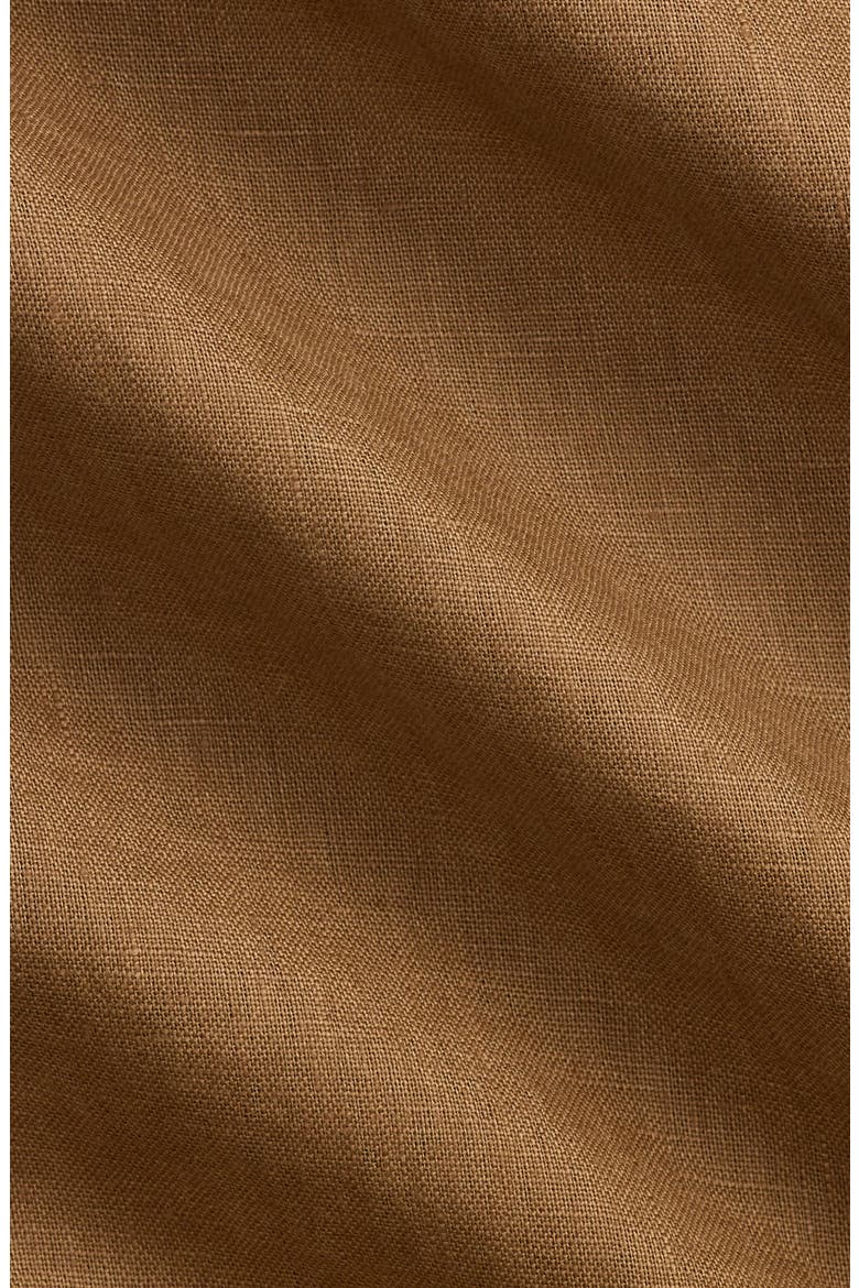 Classic Fit Linen Button-Down Shirt, Alternate, color, RL BROWN