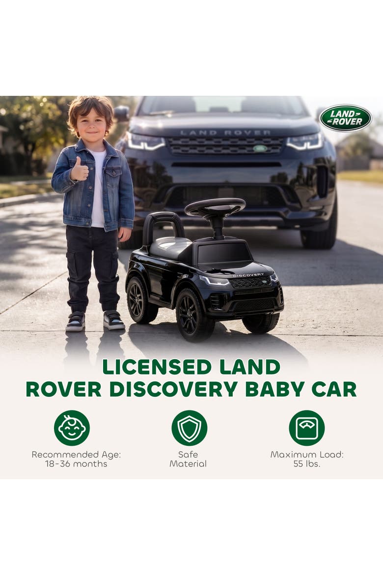 Land Rover Ride-On Push Car for Kids, Foot-to-Floor, Black, Alternate, color, Black