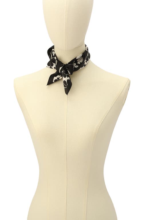 Kate Spade New York Spade Flower Silk Bandana In Black Cream