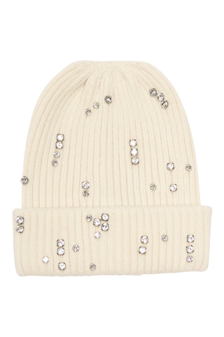 Embellished Beanie, Main, color, IVORY