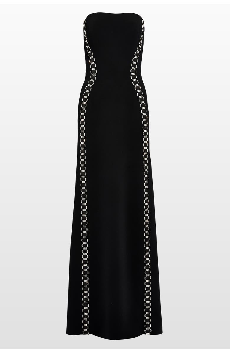 Jenny Packham Triumph Crystal-embellished Strapless Maxi Dress, Main, color, Liquorice