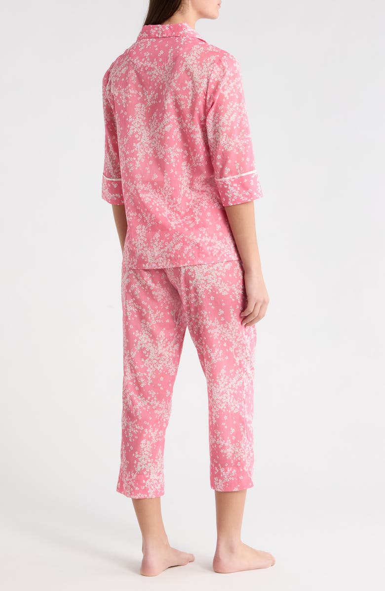 Papinelle Cheri Blossom Cotton Sateen Crop Pajamas, Alternate, color, Pink Lemonade