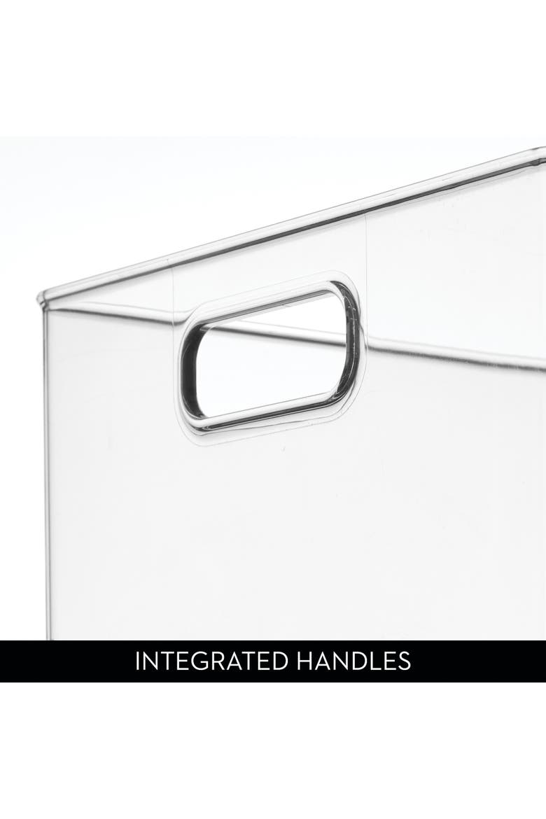 Large Linus Clear Plastic Storage Bin with Handles, Alternate, color, Clear
