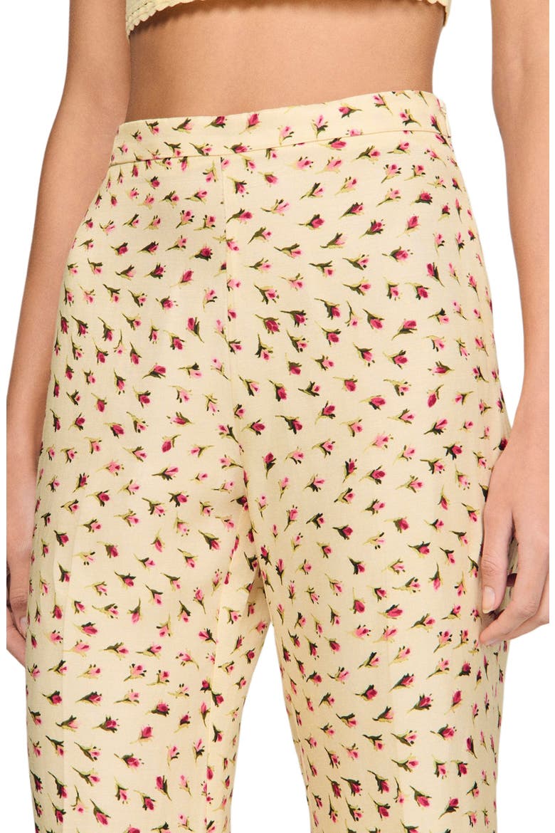 Floral trousers, Alternate, color, Butter / pink