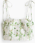 H&M Pleated Linen-blend Crop Top
