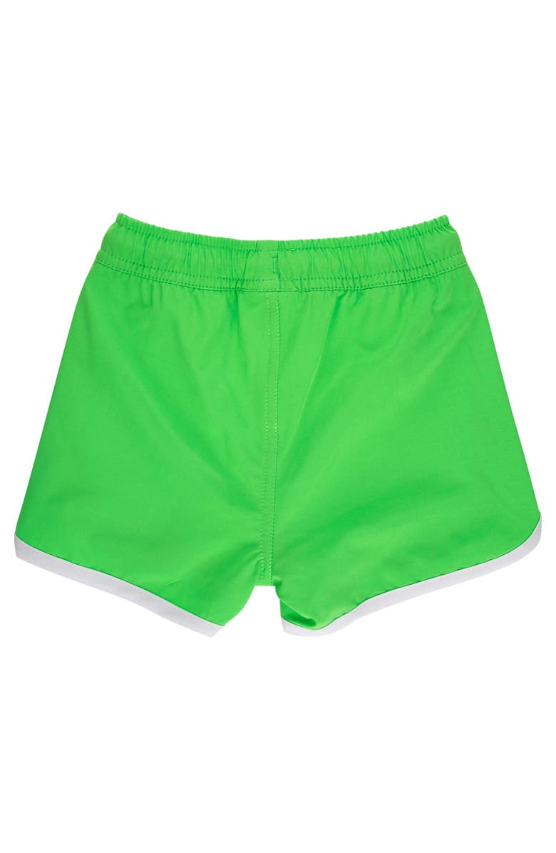 RuggedButts UPF50+ Sun Protected Stretch Dolphin Hem Swim Trunks, Alternate, color, Neon Lime