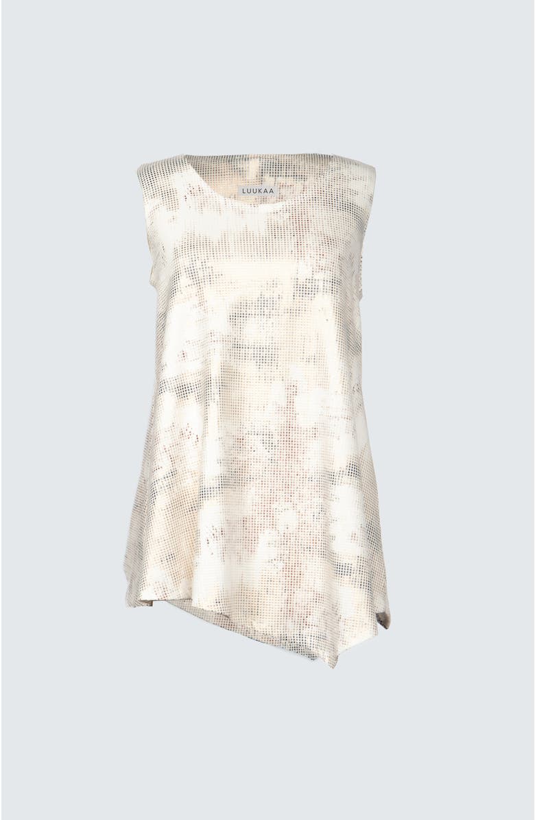 LUUKAA Willow Printed Cotton Jersey Top, Alternate, color, Ecru