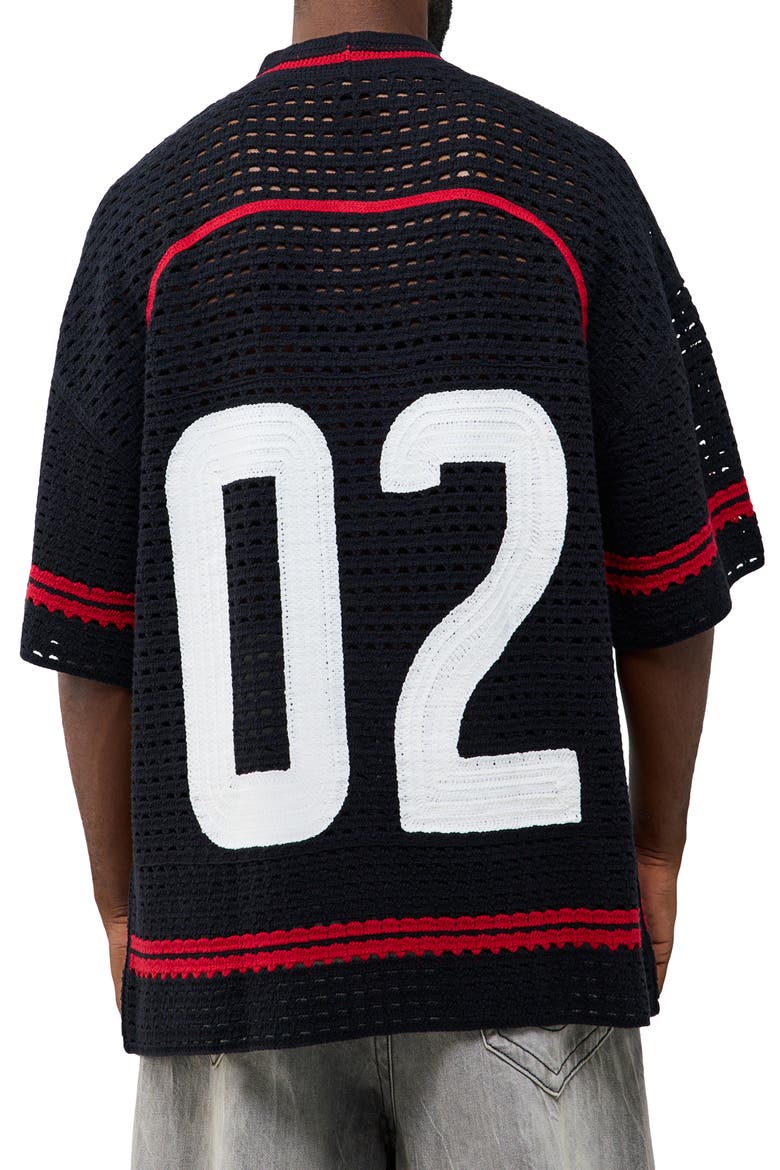 Crochet Football Jersey, Alternate, color, BLACK