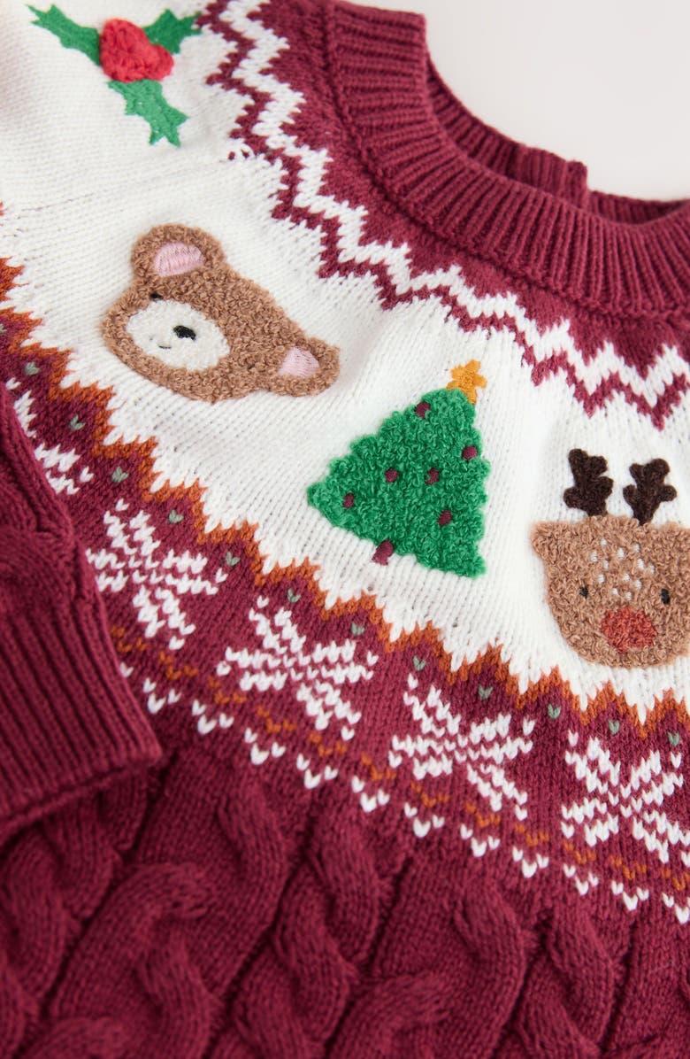 NEXT Kids' Fair Isle Sweater Dress, Alternate, color, Plum