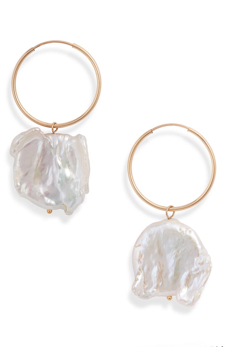 Wolf Circus Pearl Hoop Earrings, Main, color, 