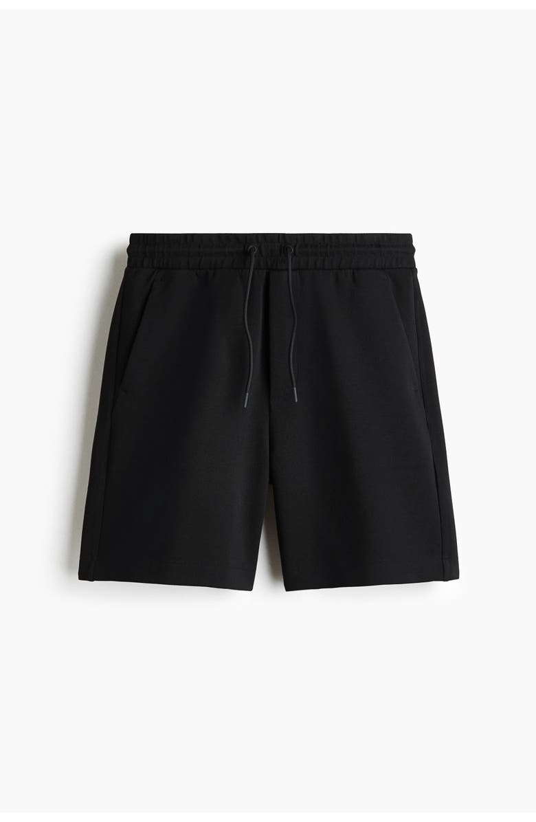 H&M Regular Fit Interlock Shorts, Main, color, Black