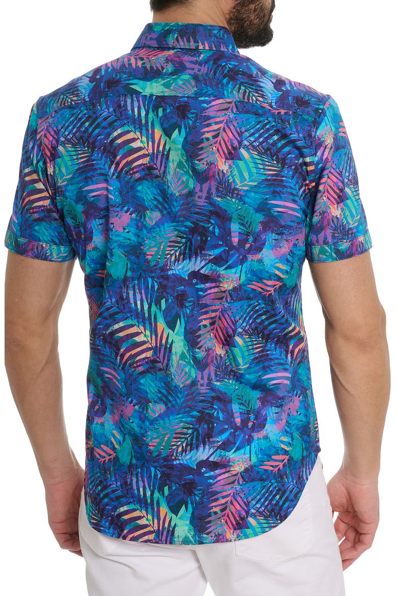 Tropical Print Short Sleeve Shirt, Alternate, color, BLUE MULTI