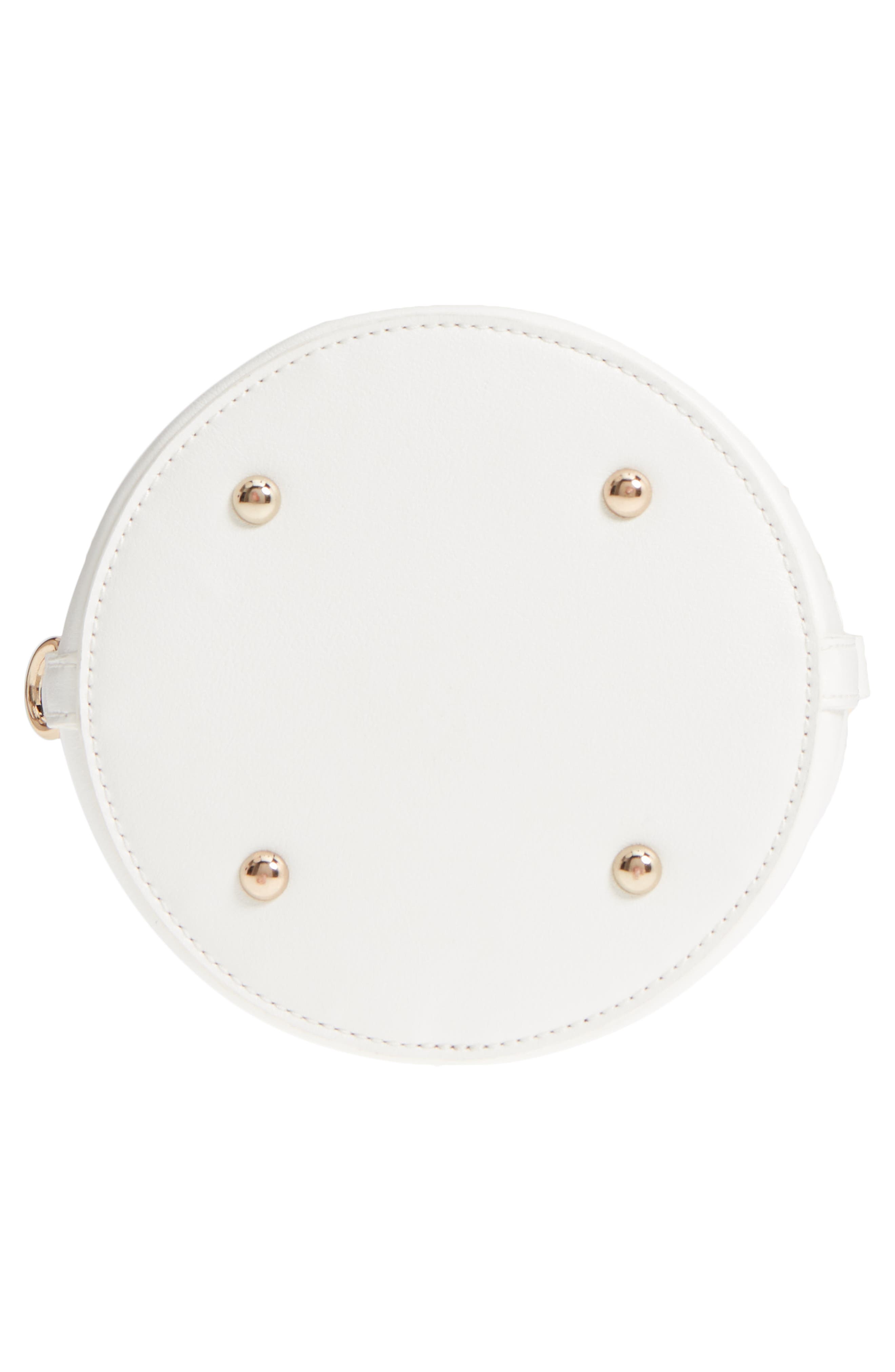 Leith Straw & Faux Leather Bucket Bag, Alternate, color, 