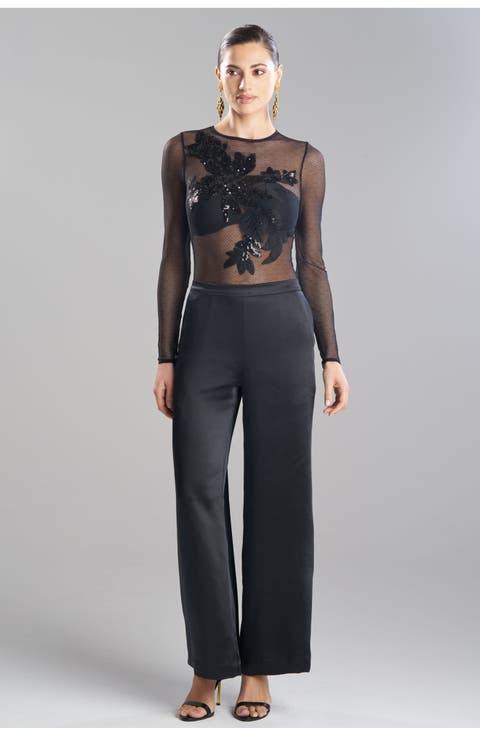 Luxe Satin Wide Leg Pull On Pants