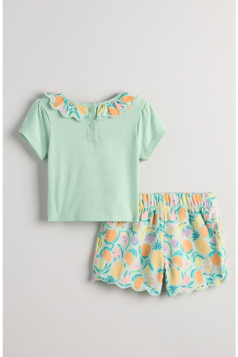 Scallop Collar Tee & Shorts Set, Alternate, color, GREEN- GREEN FRUIT PUNCHDNU