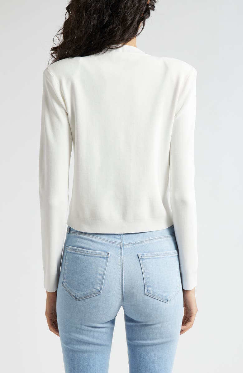 L'AGENCE Toulouse Crewneck Cardigan, Alternate, color, Ivory