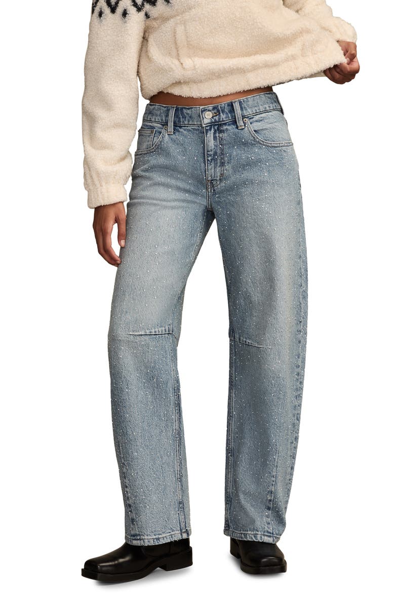 Lucky Legend Embellished Barrel Leg Jeans, Main, color, CONFIDENCE WASH