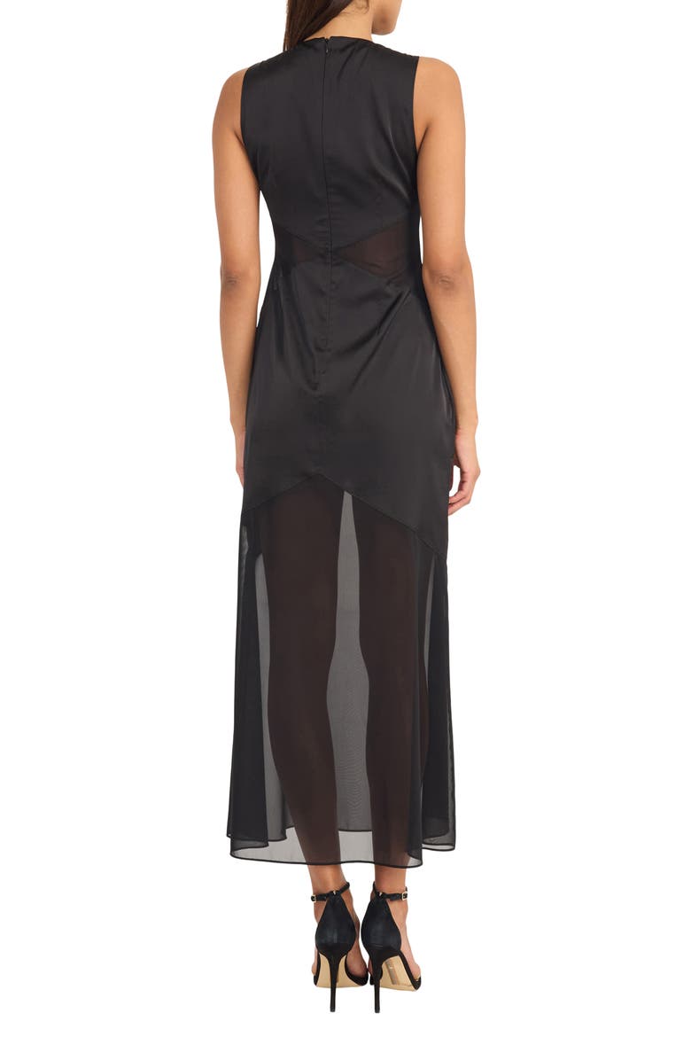Sleeveless Mesh Skirt Maxi Dress, Alternate, color, BLACK