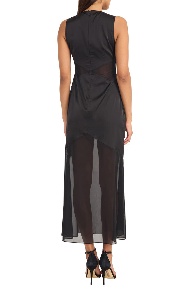 DONNA MORGAN FOR MAGGY Sleeveless Mesh Skirt Maxi Dress, Alternate, color, Black