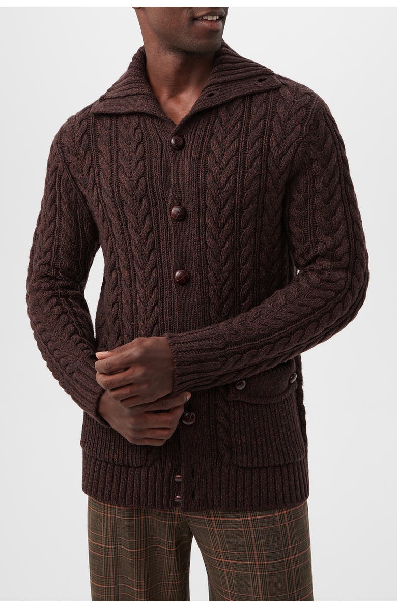 MR TURK Raleigh Cableknit Sweater Coat, Alternate, color, Mudcloth