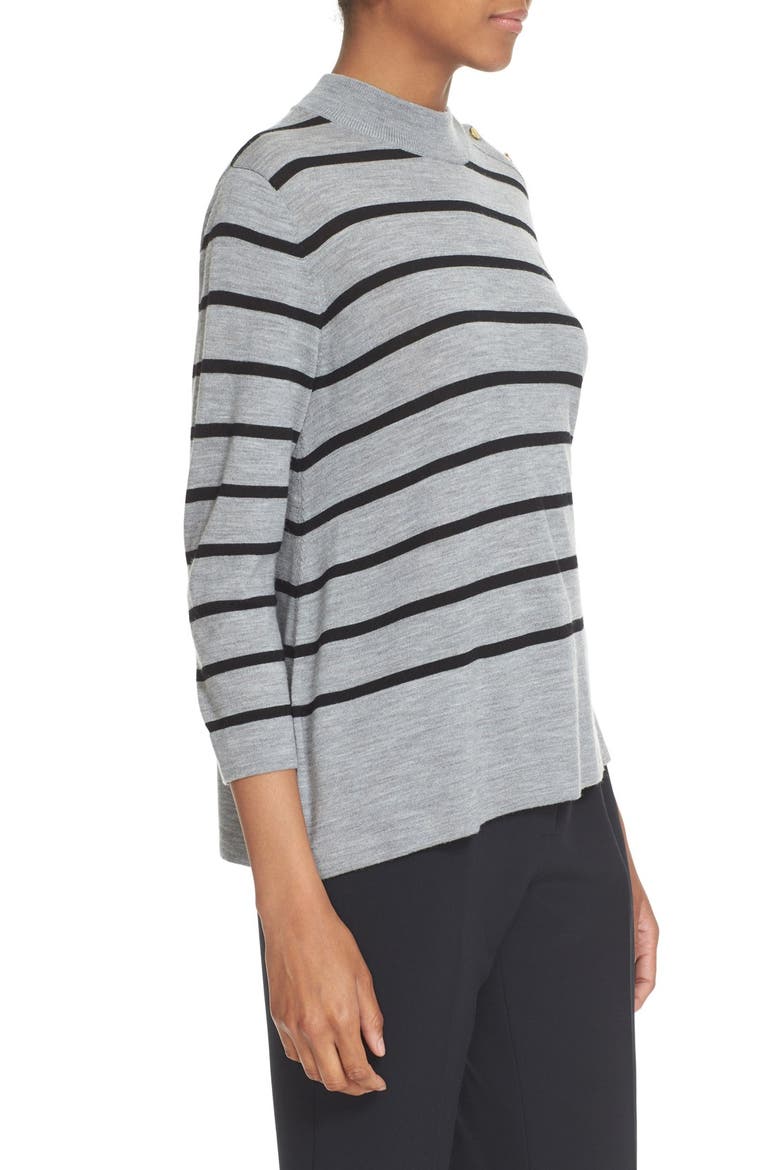 stripe wool swing sweater, Alternate, color, MILES GREY MELANGE