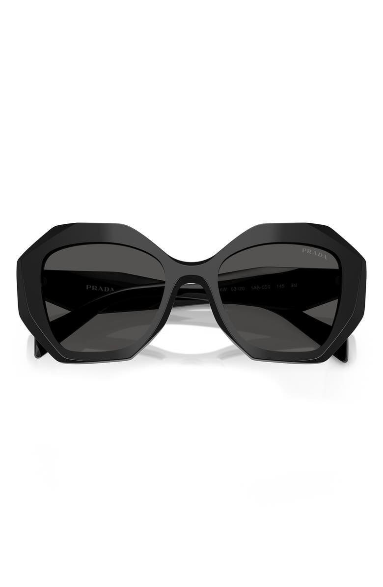 Prada 53mm Gradient Irregular Sunglasses, Alternate, color, Black