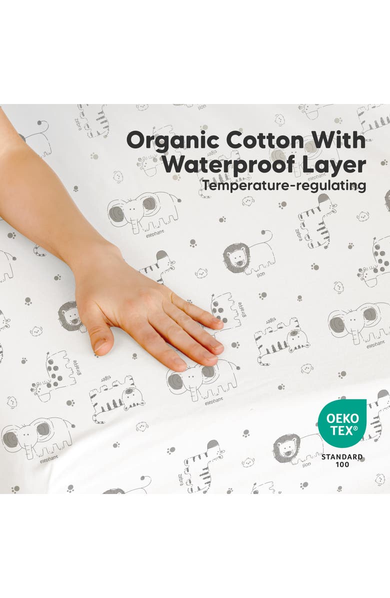 KeaBabies 2-Pack Soothe [Protect+] Waterproof Mini Crib Sheets, Alternate, color, Keasafari