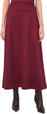 Vince Camuto Faux Suede A-Line Maxi Skirt