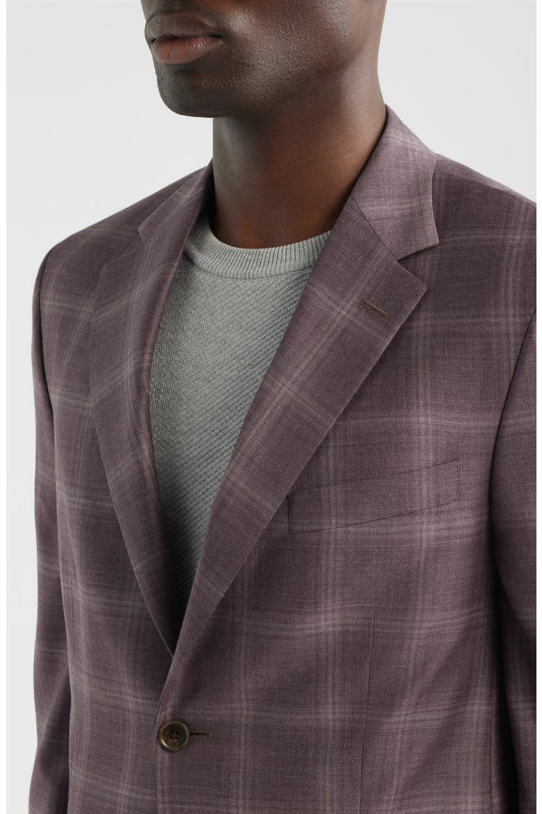 Hartford Classic Fit Russet Check Wool Twill Sport Coat, Alternate, color, PINK