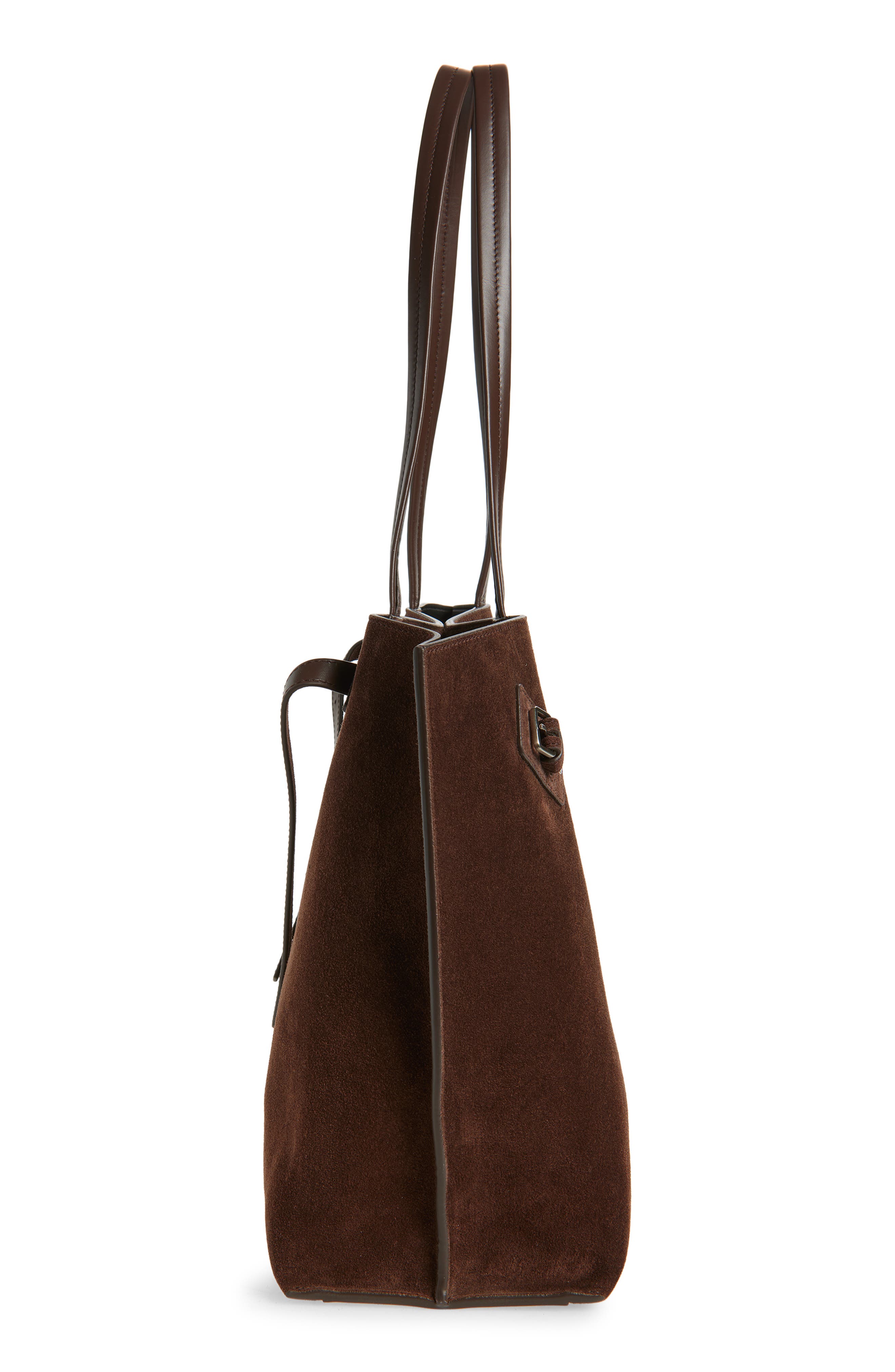 Proenza Schouler Days Suede Tote, Alternate, color, Chocolate