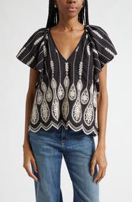Ramy Brook Bettie Embroidered Top