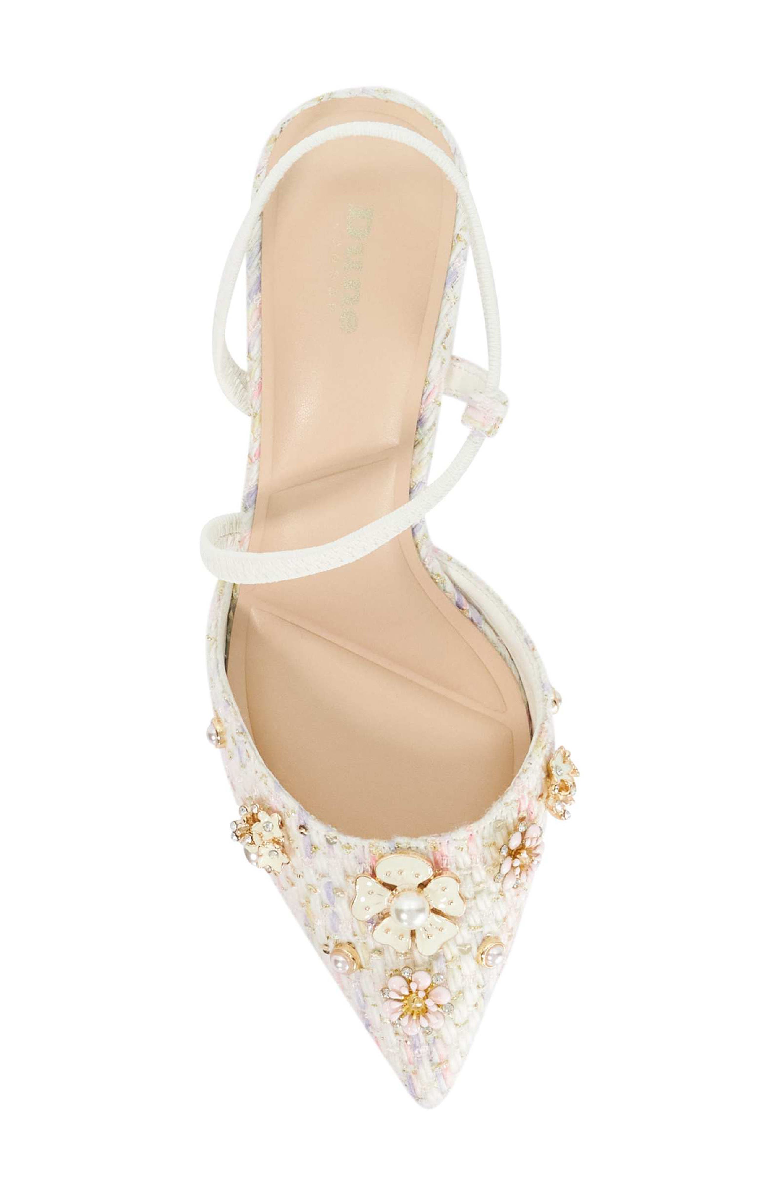 Dune London Dyana Pointed Toe Pump, Alternate, color, White Multi