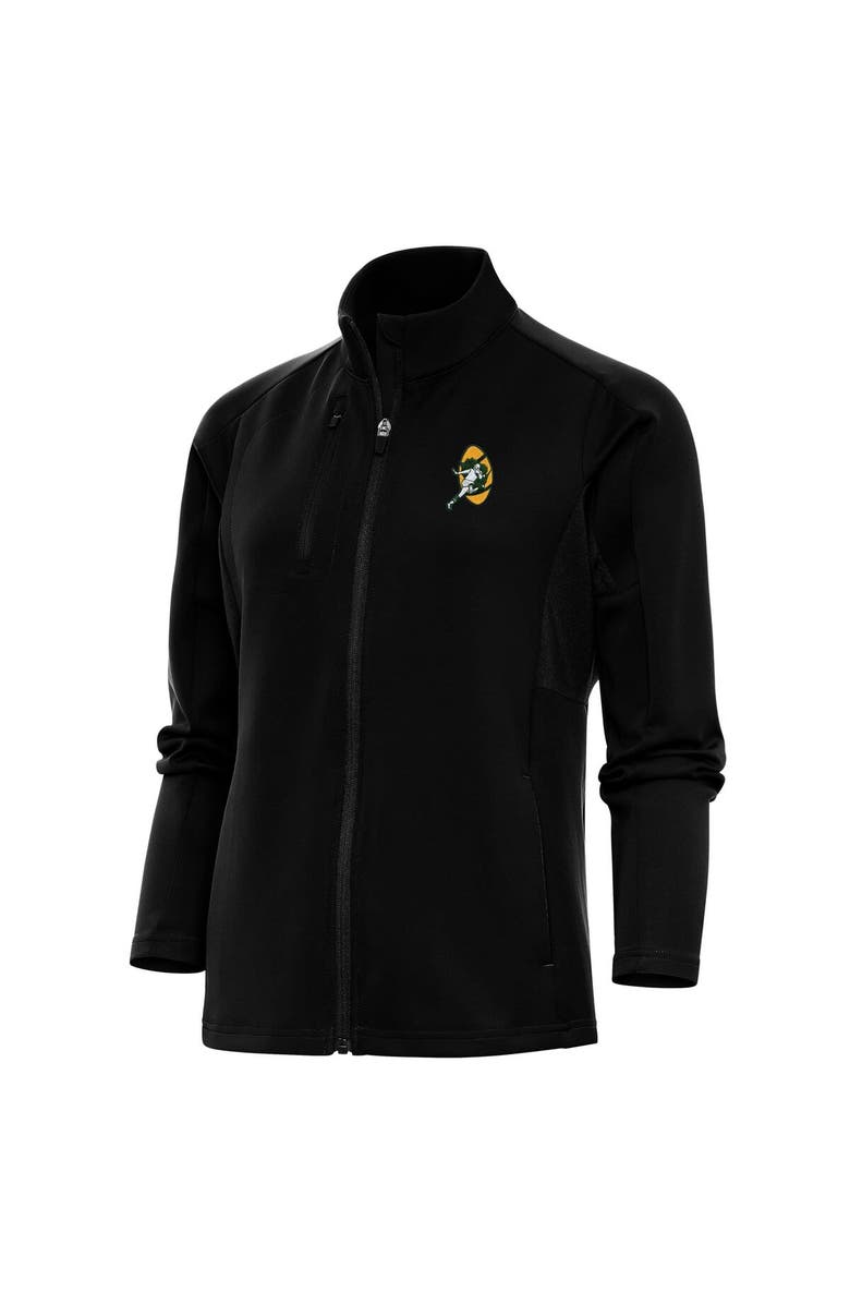 ANTIGUA Women's Antigua Black Green Bay Packers Throwback Logo Generation Full-Zip Jacket, Main, color,