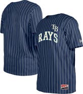 New Era Men's New Era Navy Tampa Bay Rays Throwback Pinstripe T-Shirt