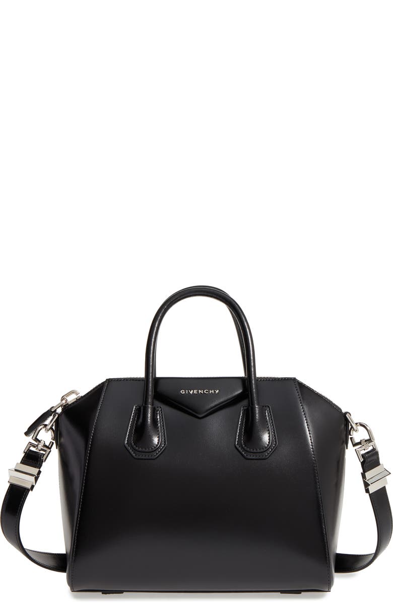 Givenchy Small Antigona Box Leather Satchel, Main, color,