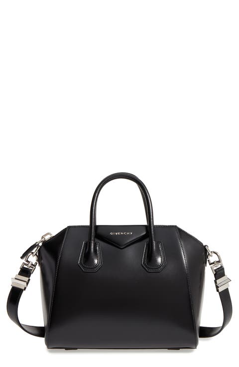 Small Antigona Box Leather Satchel