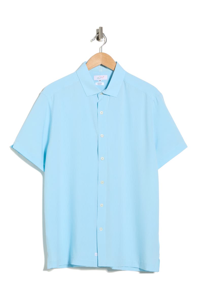 Seersucker Short Sleeve Button-Up Shirt, Alternate, color, SKY BLUE