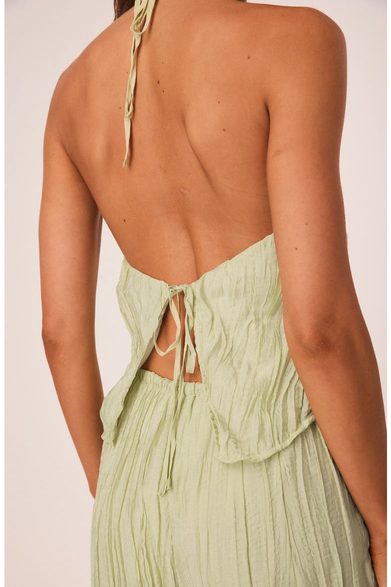 Brandi Crinkle Halter Top, Alternate, color, MATCHA