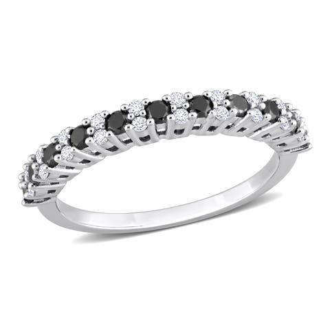1/2 CTW Black & White Diamond Band 14k