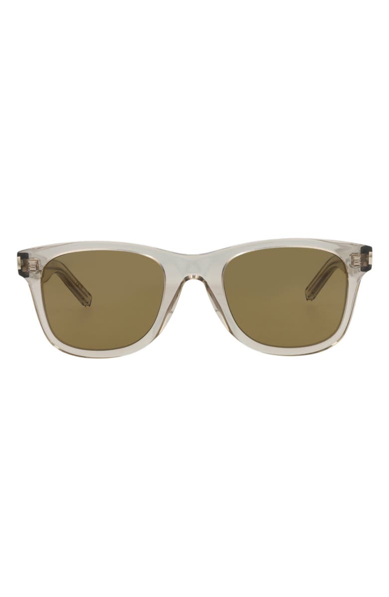 Saint Laurent 50mm Square Sunglasses, Main, color, Beige Beige Brown