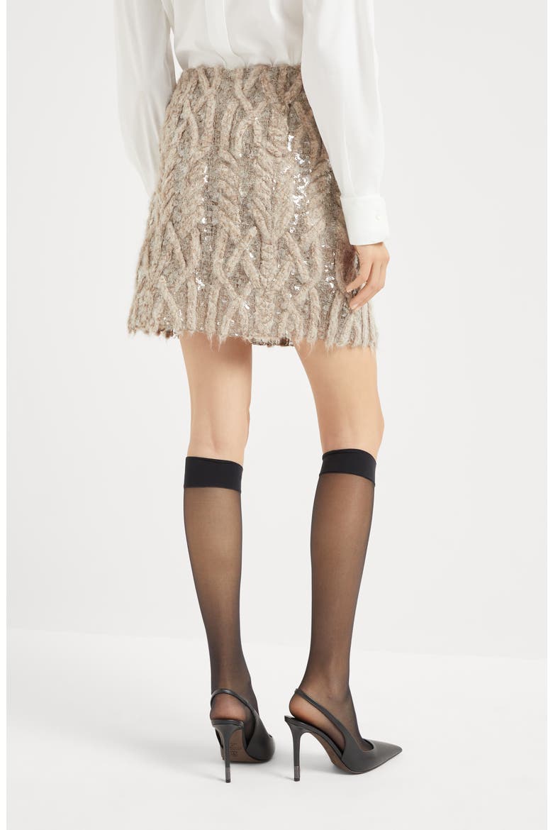 Dazzling Embroidery Mini skirt, Alternate, color, Sand